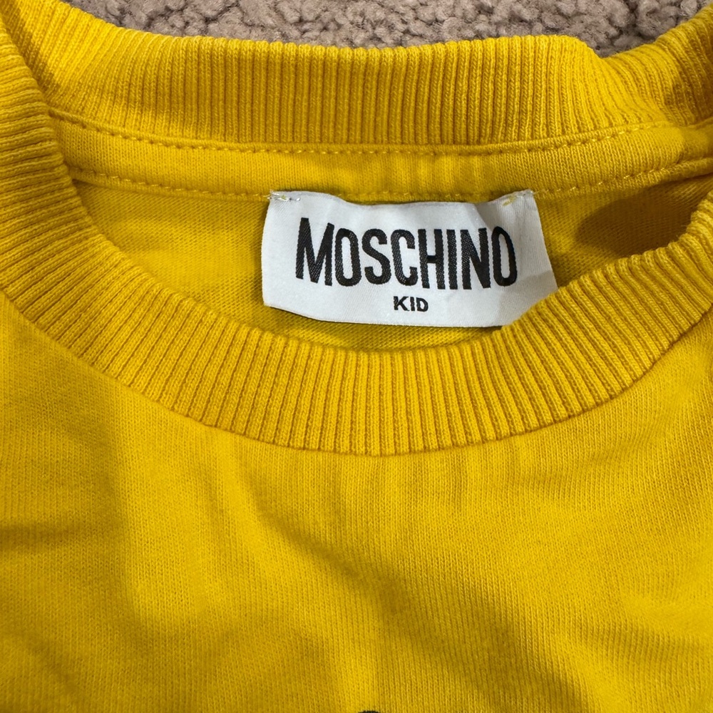 Moschino Kids Yellow Long Sleeve Bear Tee - Picture 3 of 4